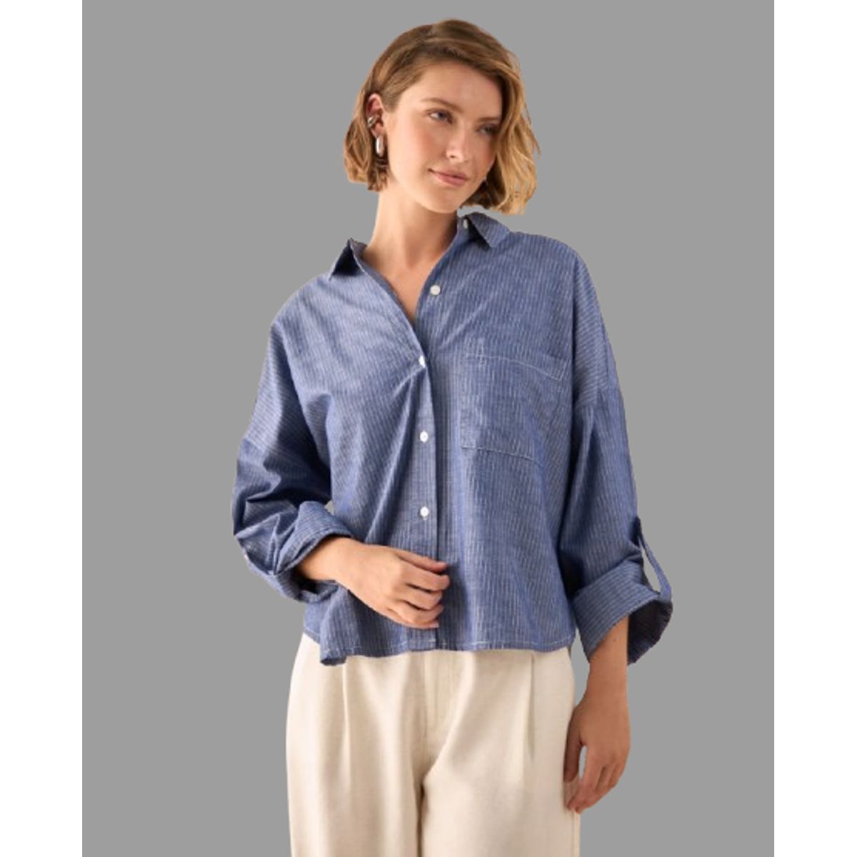 ESPRIT - Esprit Camisa Dama A Rayas Blusa Mujer Elegante Oversized