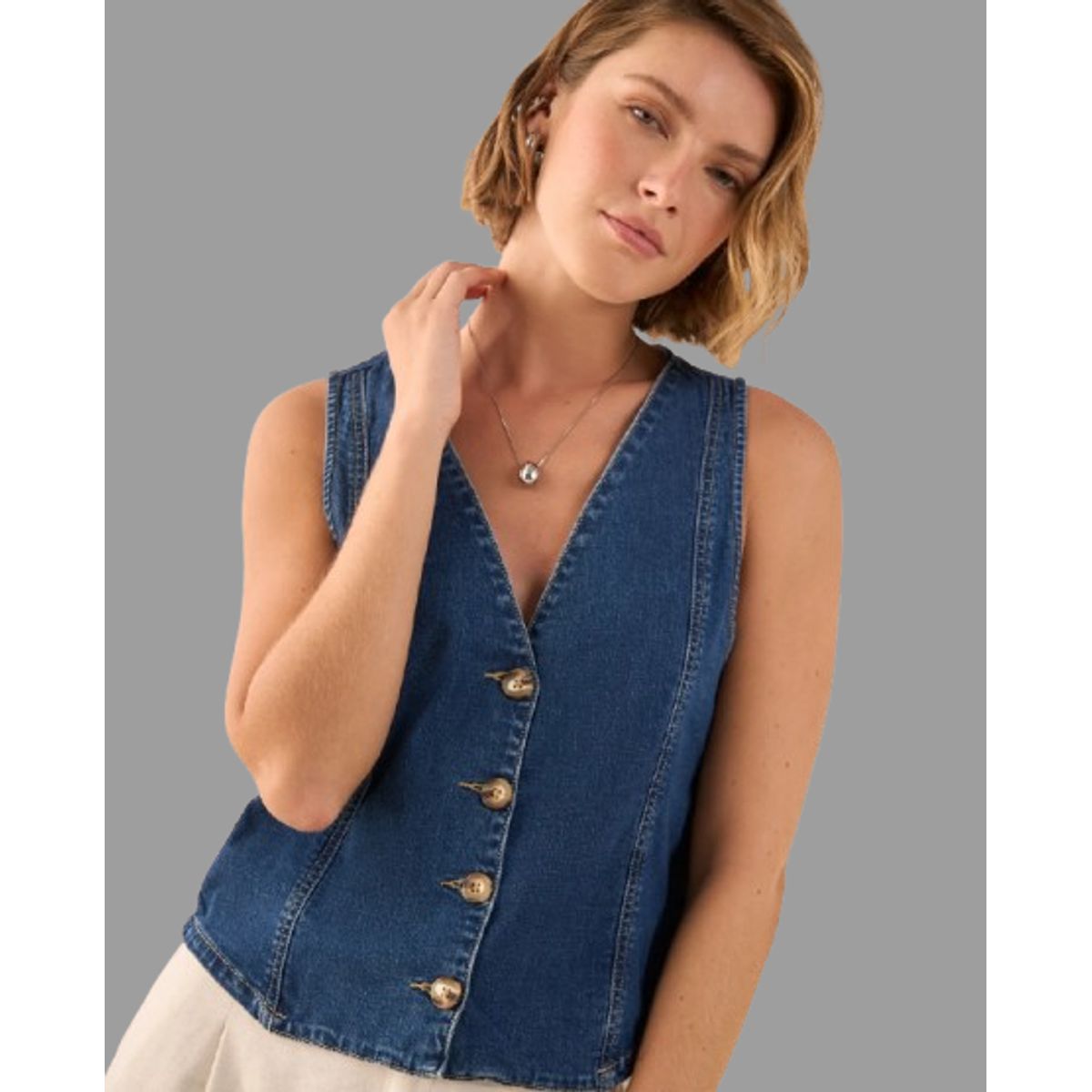 ESPRIT - Esprit Camisa Dama Tipo Chaleco Blusa Mujer Demin Casual