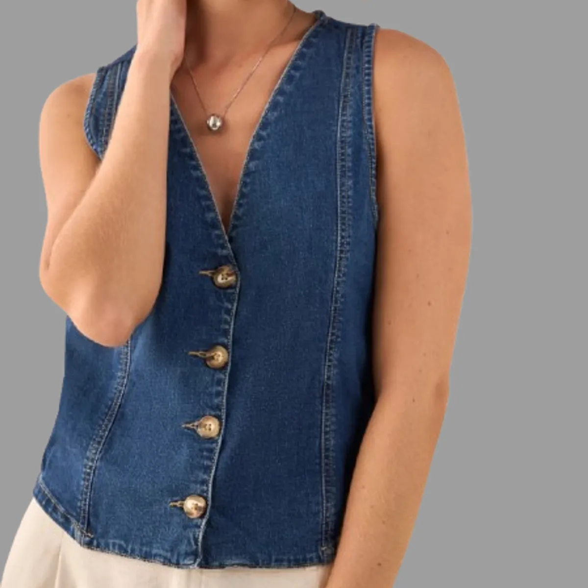 ESPRIT - Esprit Camisa Dama Tipo Chaleco Blusa Mujer Demin Casual