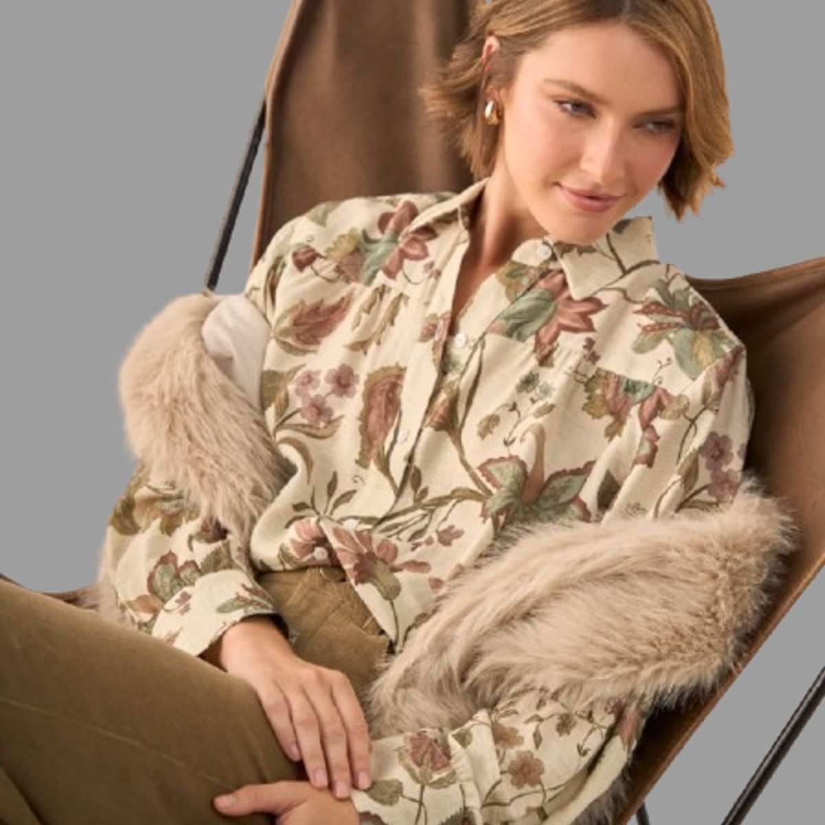 ESPRIT - Esprit Camisa Dama Estampada Blusa Mujer Fresca y Formal