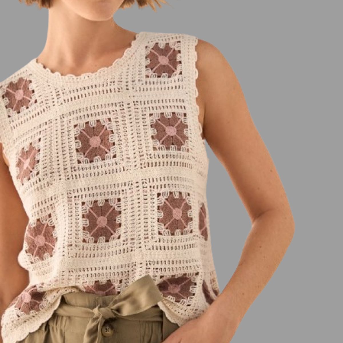 ESPRIT - Esprit Camisa Dama de Crochet Blusa Mujer Casual y Cómodo