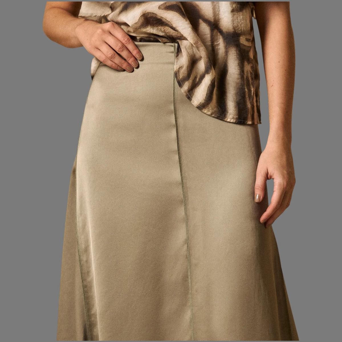 ESPRIT - Esprit Falda Larga para Dama Acabado Satinado Fácil de Combinar