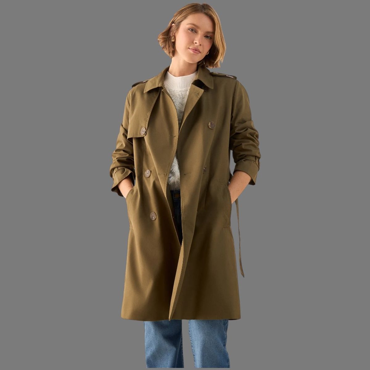 ESPRIT - Esprit Gaban para Dama con Cinturón Ajustable Formal Versátil