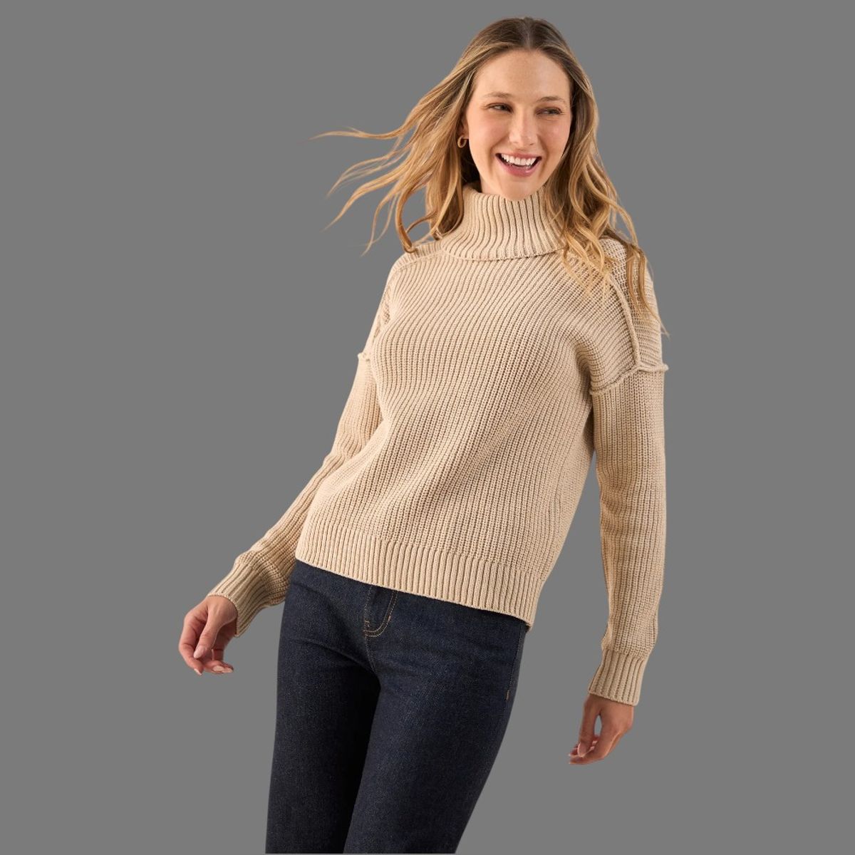 ESPRIT - Esprit Suéter Cuello Alto para Dama Texturizado Ideal para Diario