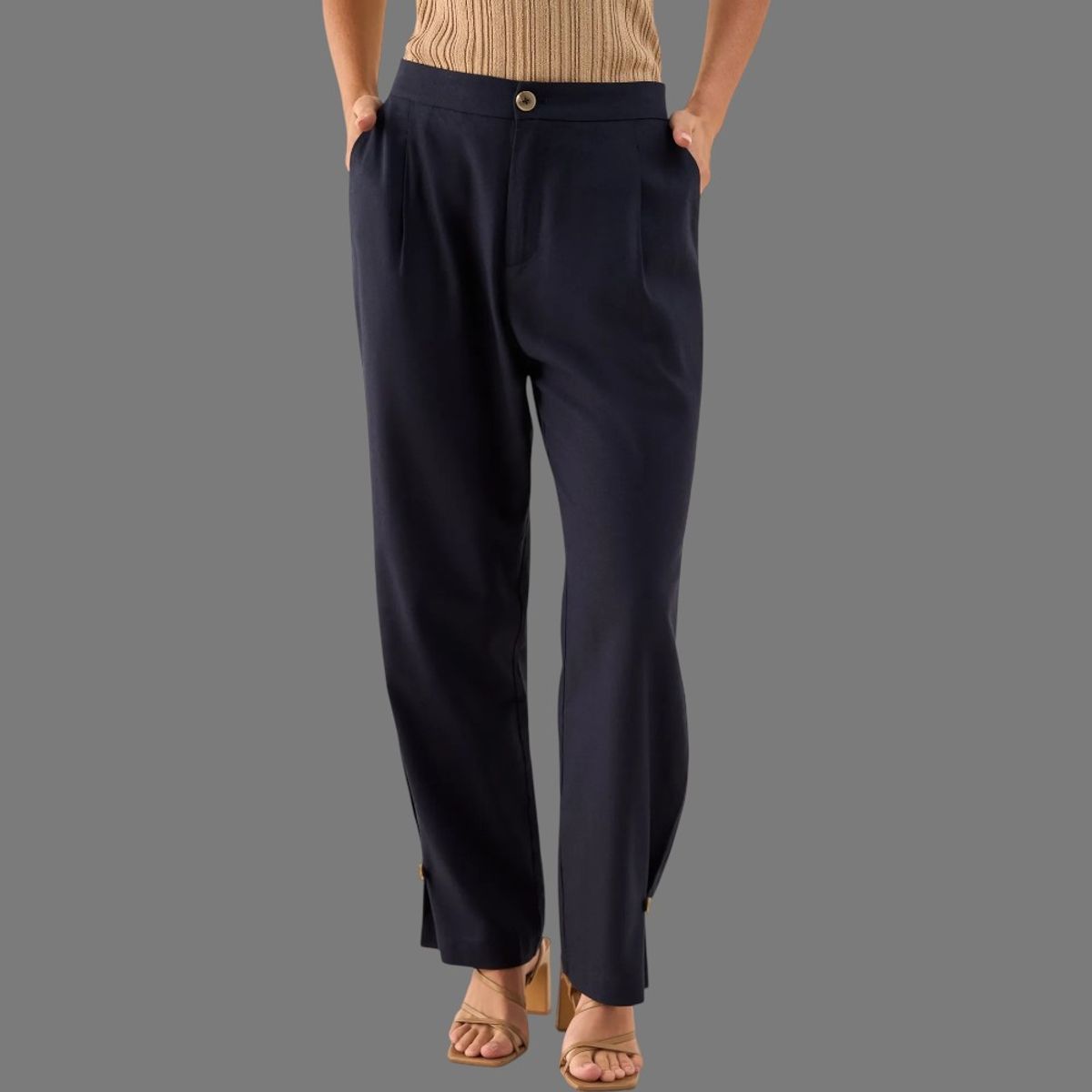 ESPRIT - Esprit Pantalón Wide Leg para Dama con Pliegues Frontales Formal