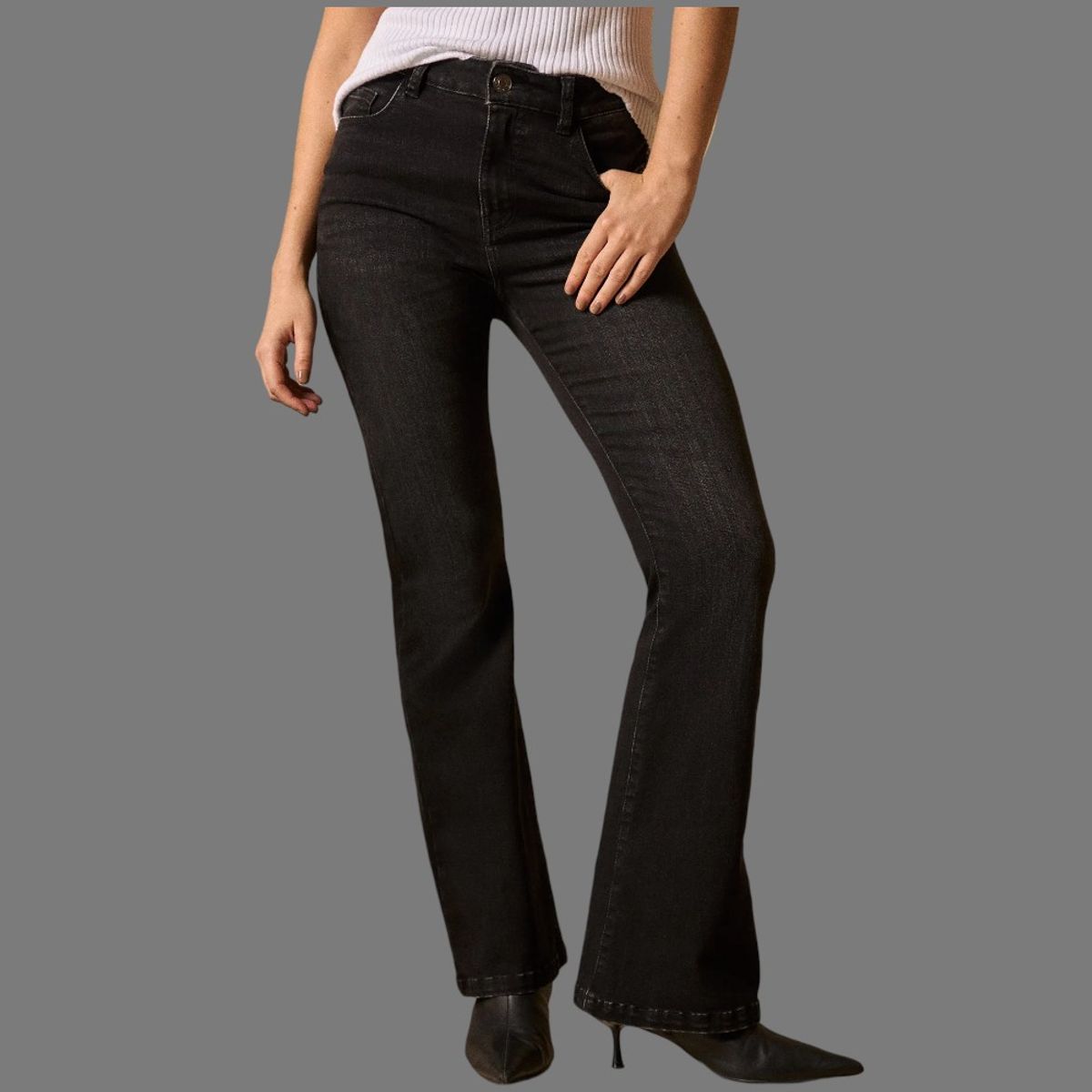 ESPRIT - Esprit Jean para Dama Flared Tiro Alto Formal para toda Ocasión