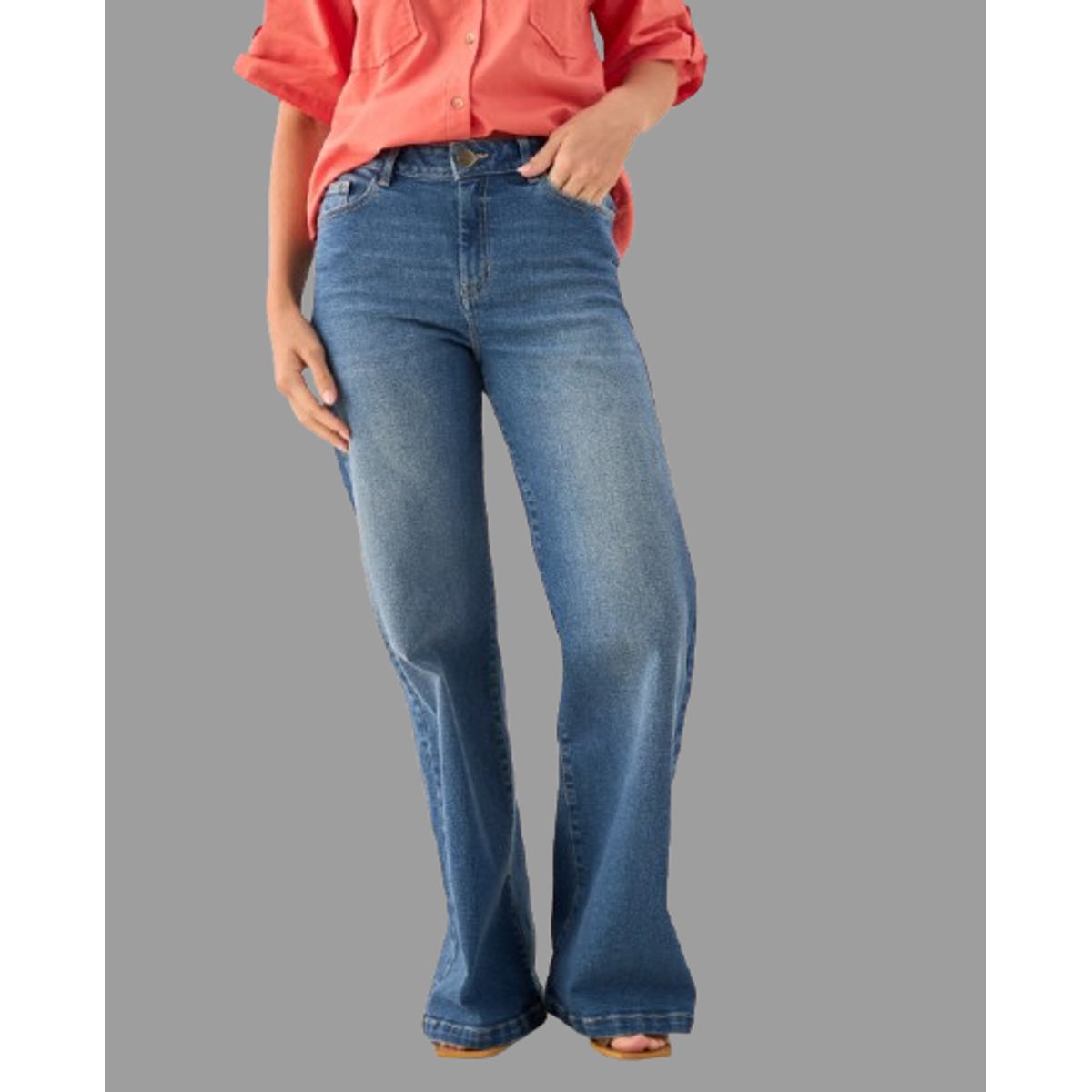 ESPRIT - Esprit Jean para Dama Wide Leg  Ideal para Salir