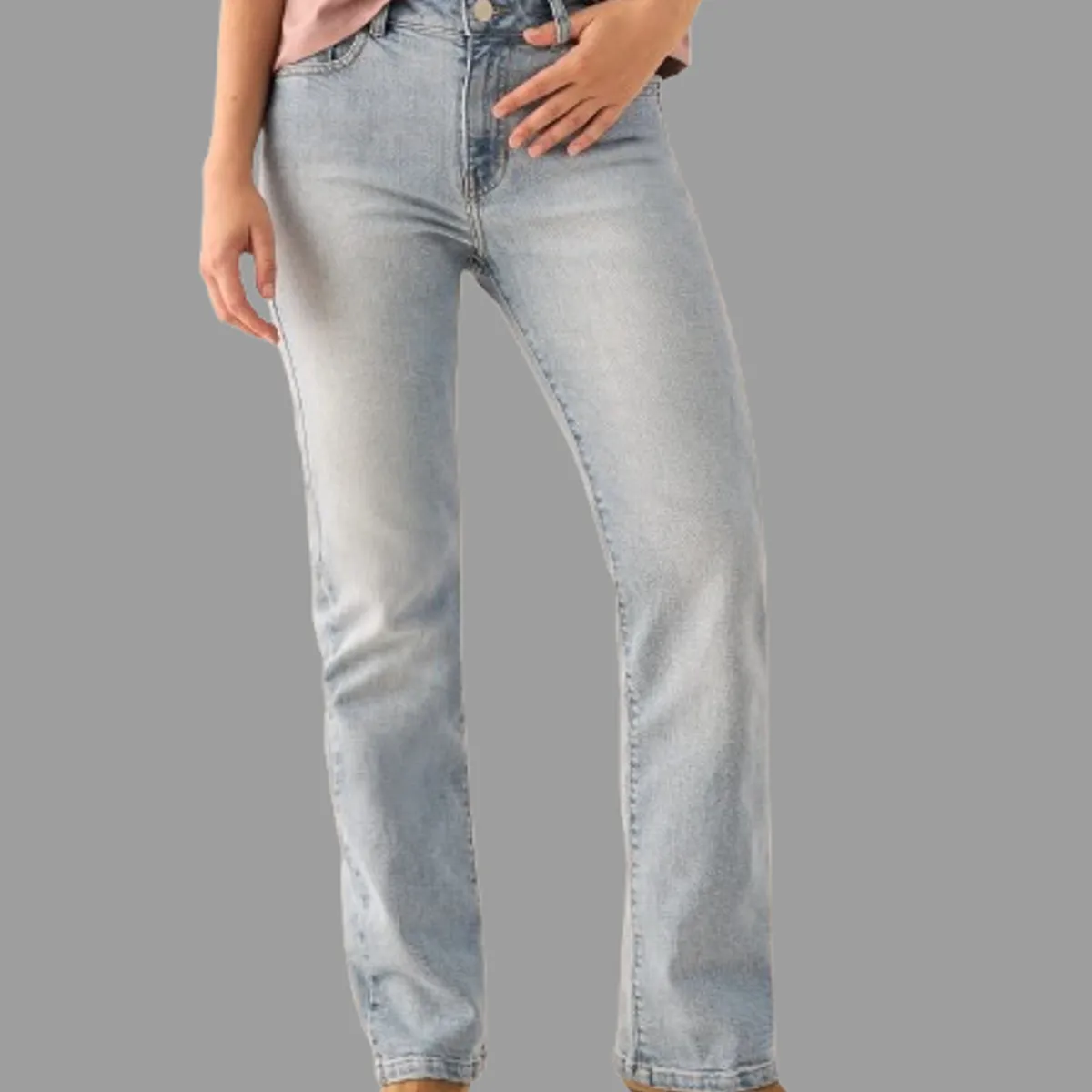 ESPRIT - Esprit Jean para Dama Straight Azul Claro Lavada Estilo Vintage