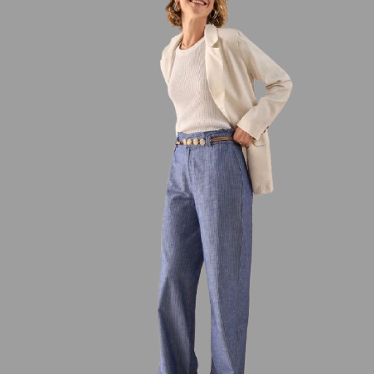 ESPRIT - Esprit Pantalón para Dama Azul Casual Diseño Moderno