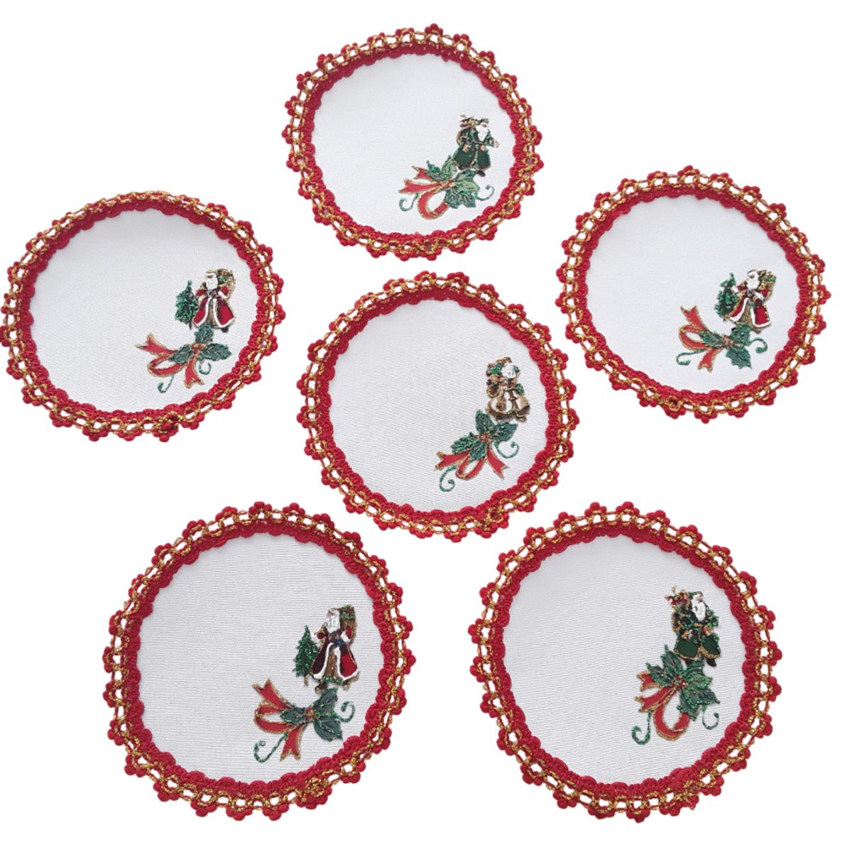 ARTESANAL - PORTAVASOS NAVIDEÑOS X 6 UNIDADES