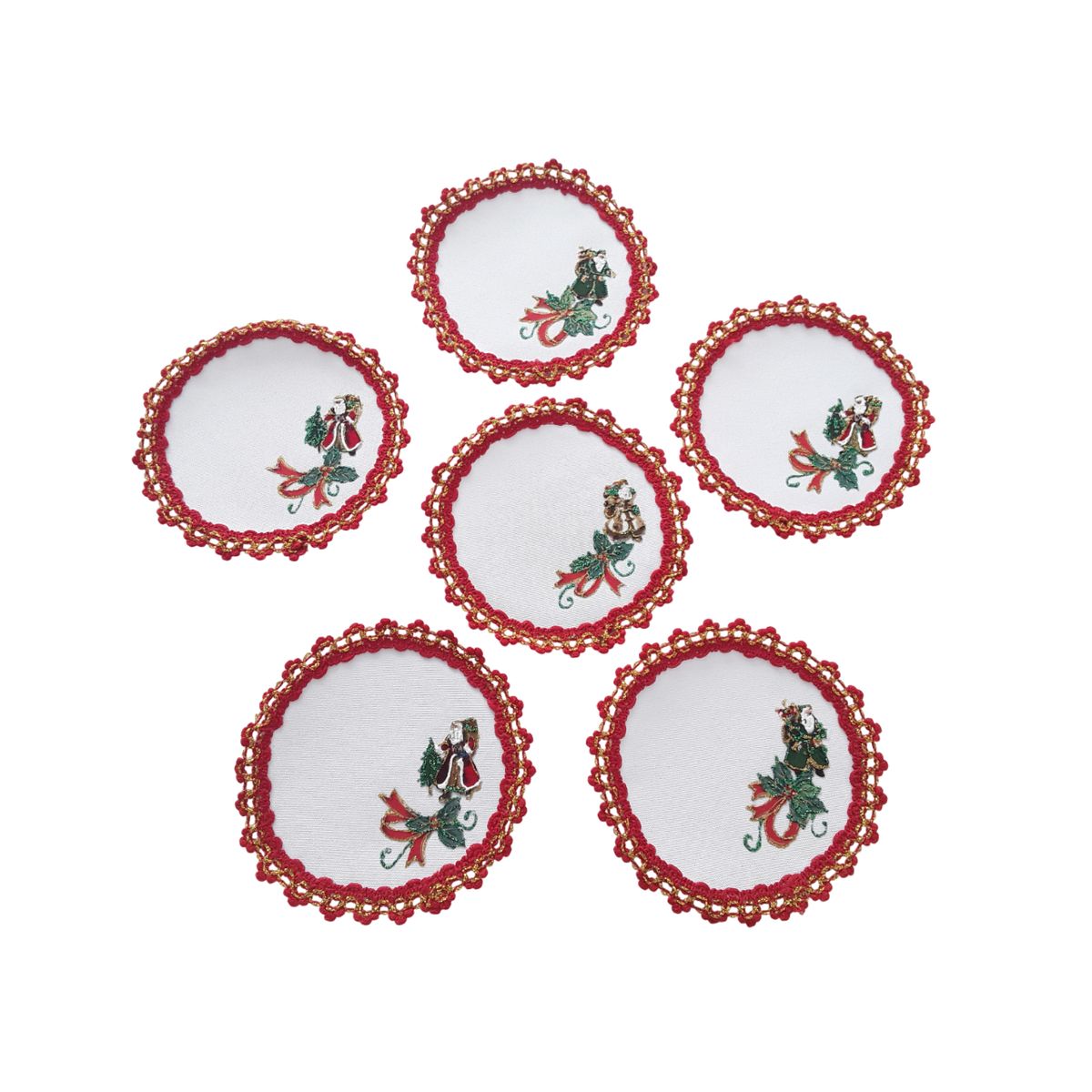 ARTESANAL - PORTAVASOS NAVIDEÑOS X 6 UNIDADES