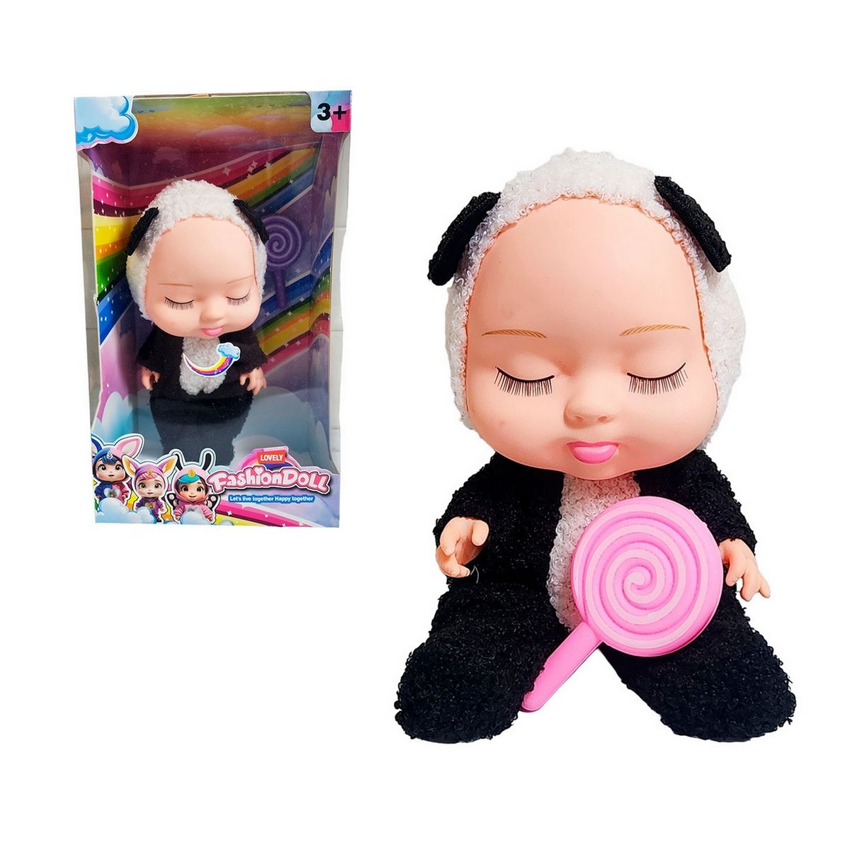 GENERICO - Muñeco Bebe Bebote Dormilon Tierno + Paleta Juguete Niñas