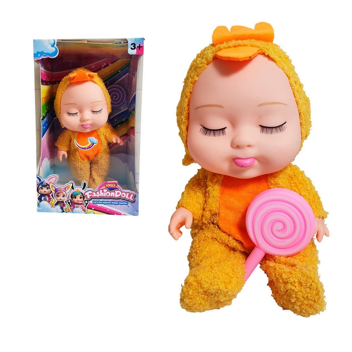 GENERICO - Muñeco Bebe Bebote Dormilon Tierno + Paleta Juguete Niñas