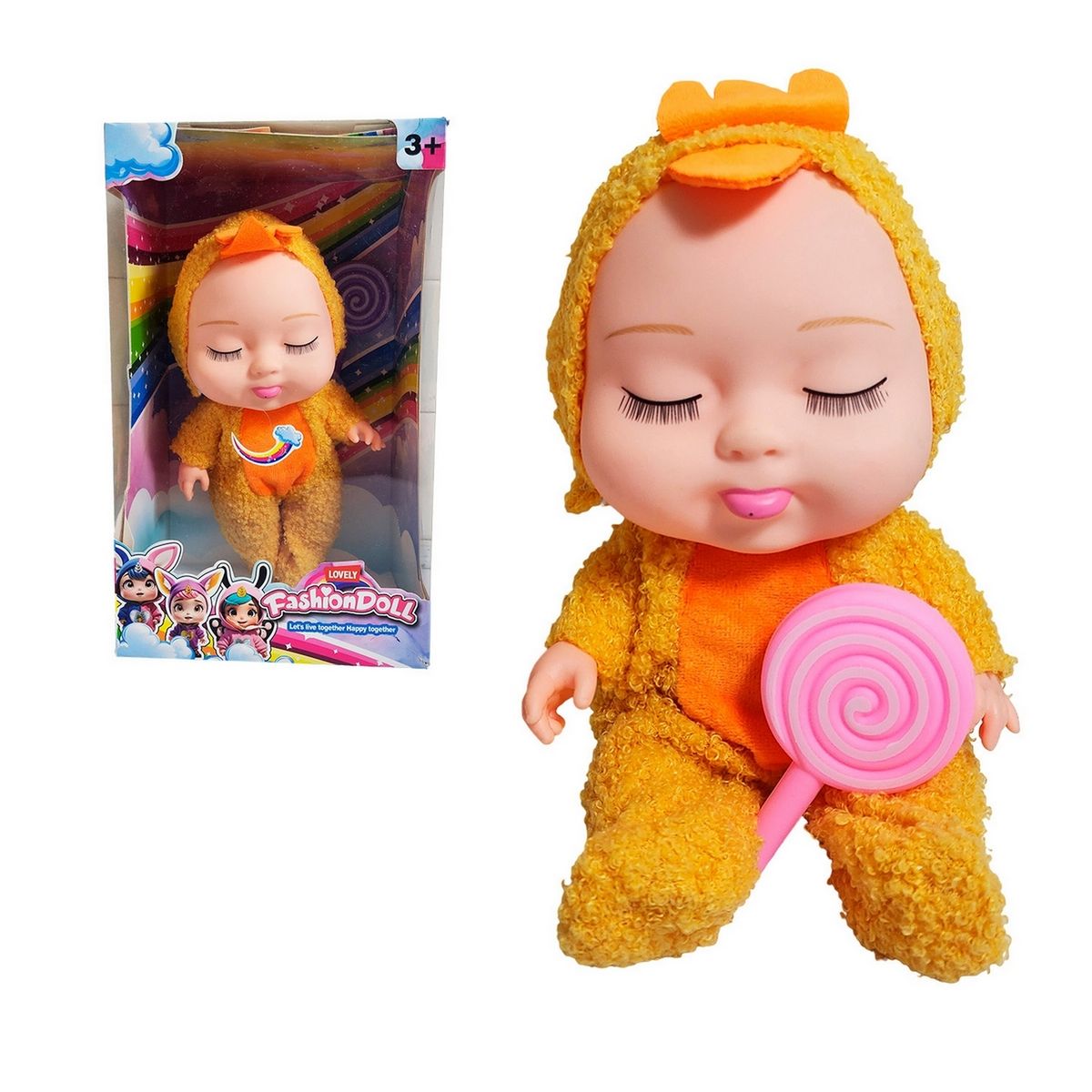 GENERICO - Muñeco Bebe Bebote Dormilon Tierno + Paleta Juguete Niñas