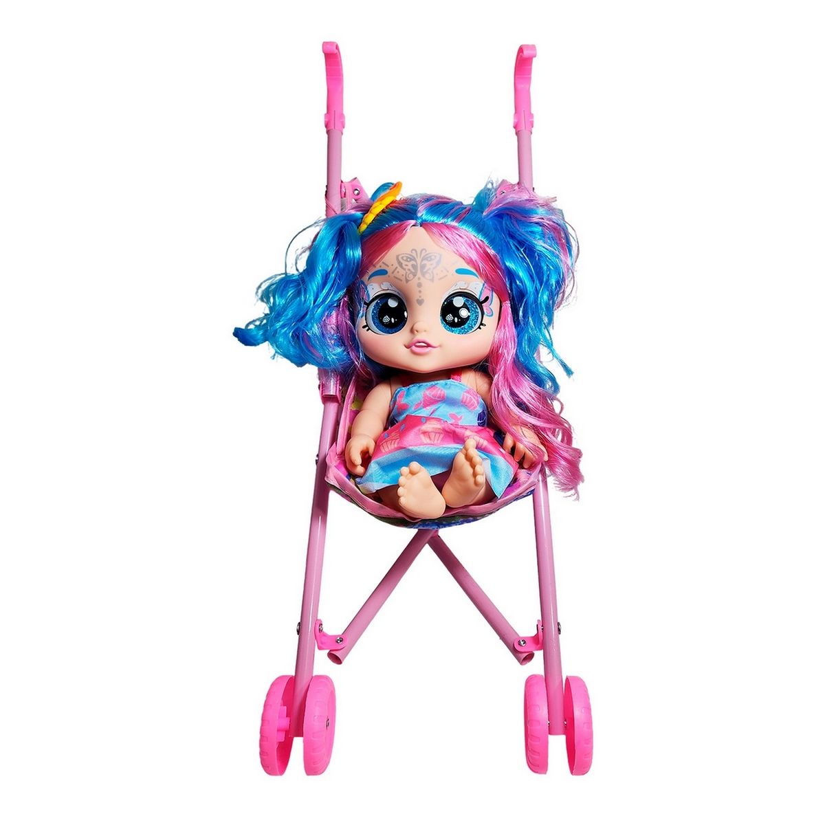 GENERICO - Muñeca Bebe Ojos Expresivos + Coche Juguete Niñas