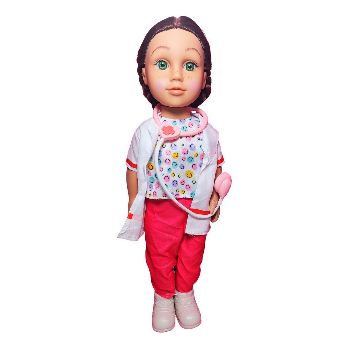 GENERICO - Muñeca Doctora Con Bata + Estetoscopio Accesorios Doctora