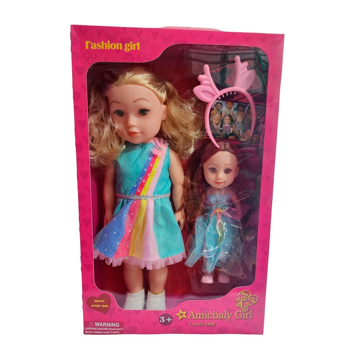 GENERICO - Muñeca Con Vestido Y Muñeca Mini + Diadema Juguete Niñas