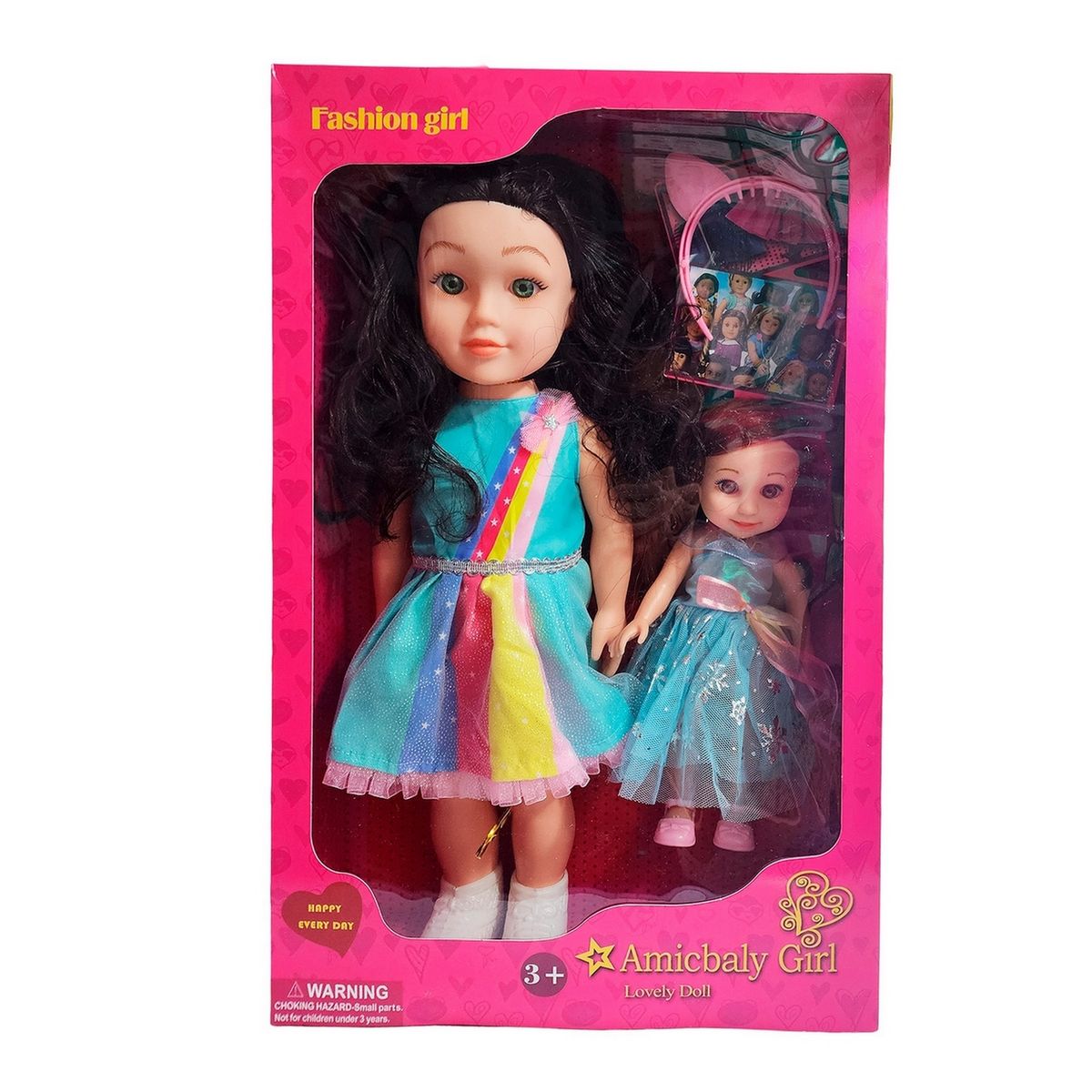 GENERICO - Muñeca Con Vestido Y Muñeca Mini + Diadema Juguete Niñas