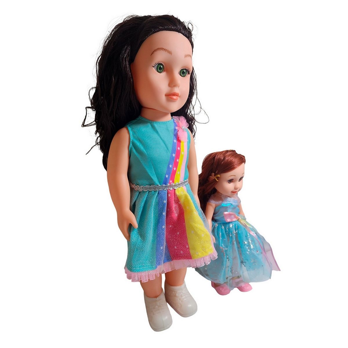 GENERICO - Muñeca Con Vestido Y Muñeca Mini + Diadema Juguete Niñas