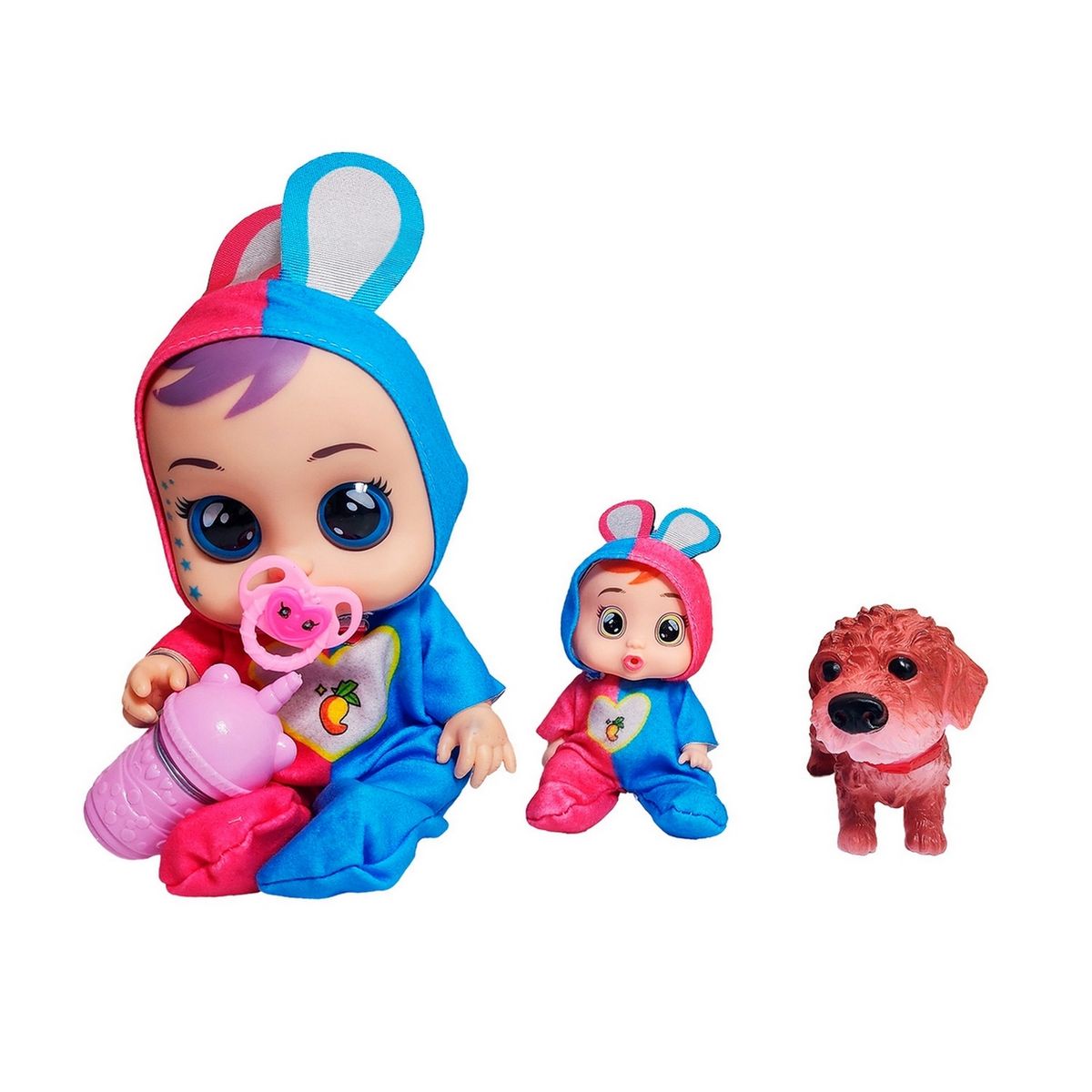 GENERICO - Muñeca Bebe + Mini Muñeca Mascota Y Tetero Juguete Niñas