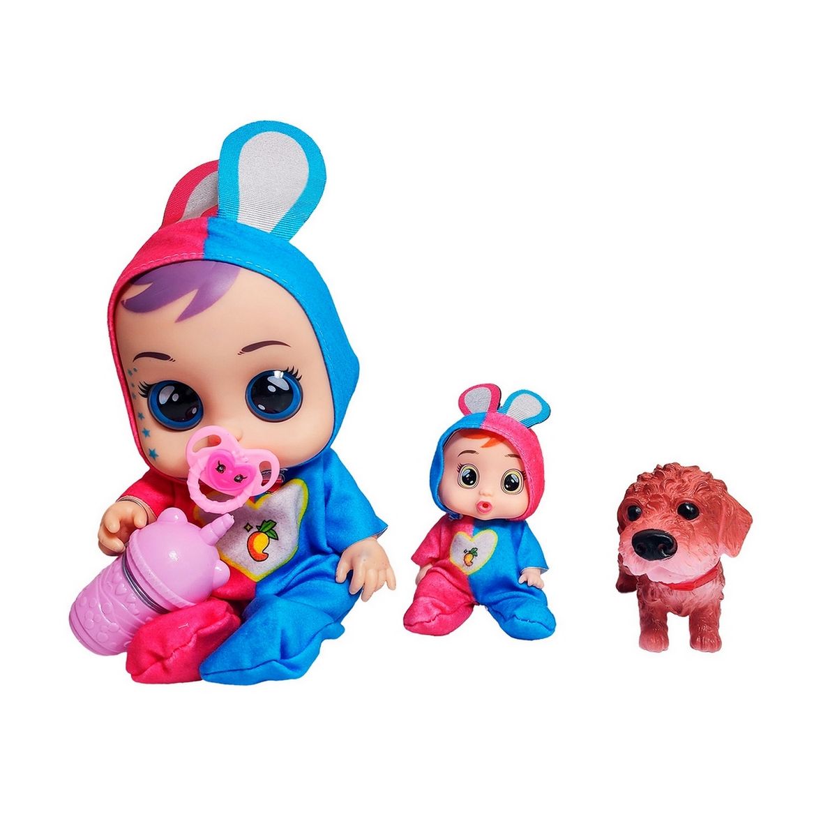 GENERICO - Muñeca Bebe + Mini Muñeca Mascota Y Tetero Juguete Niñas