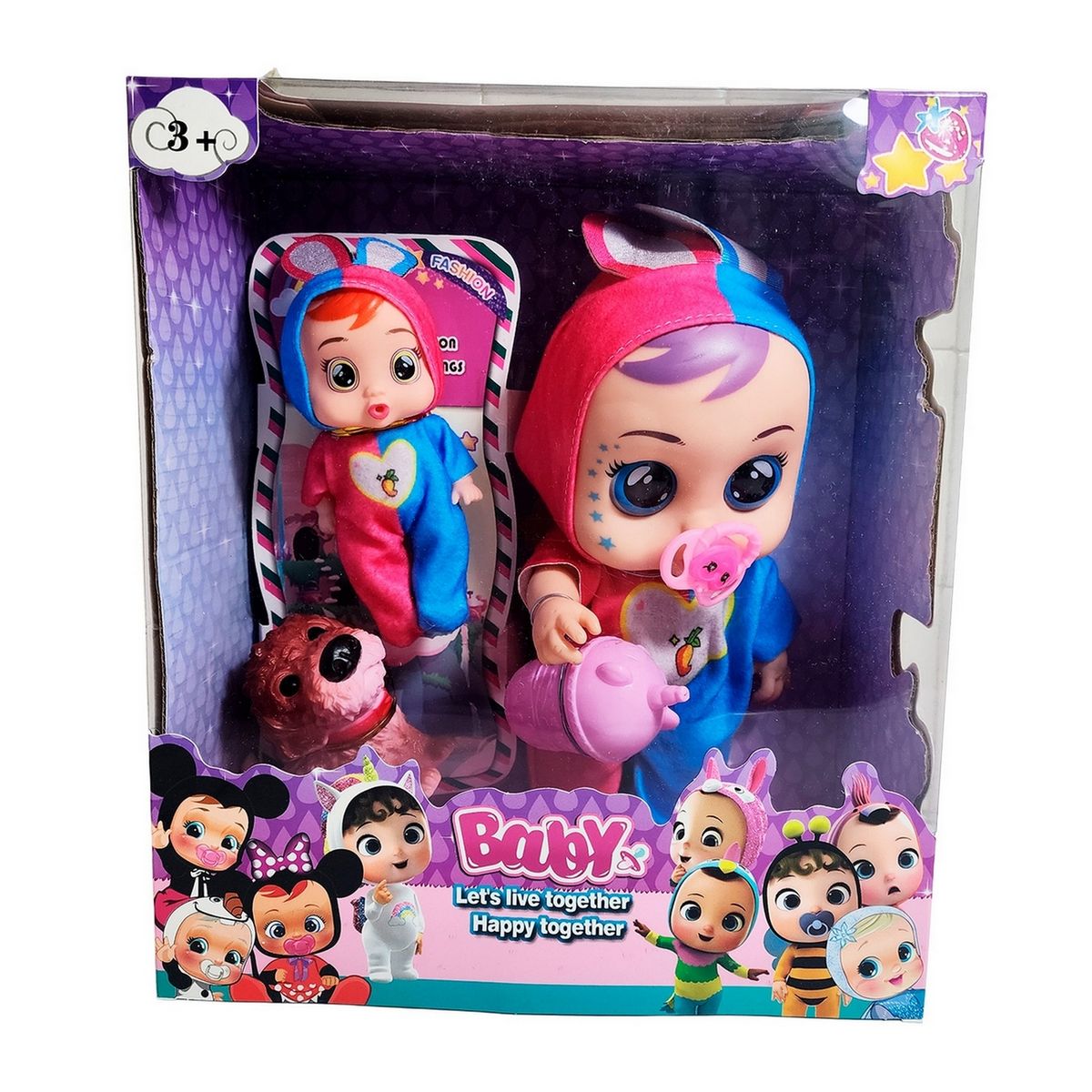 GENERICO - Muñeca Bebe + Mini Muñeca Mascota Y Tetero Juguete Niñas