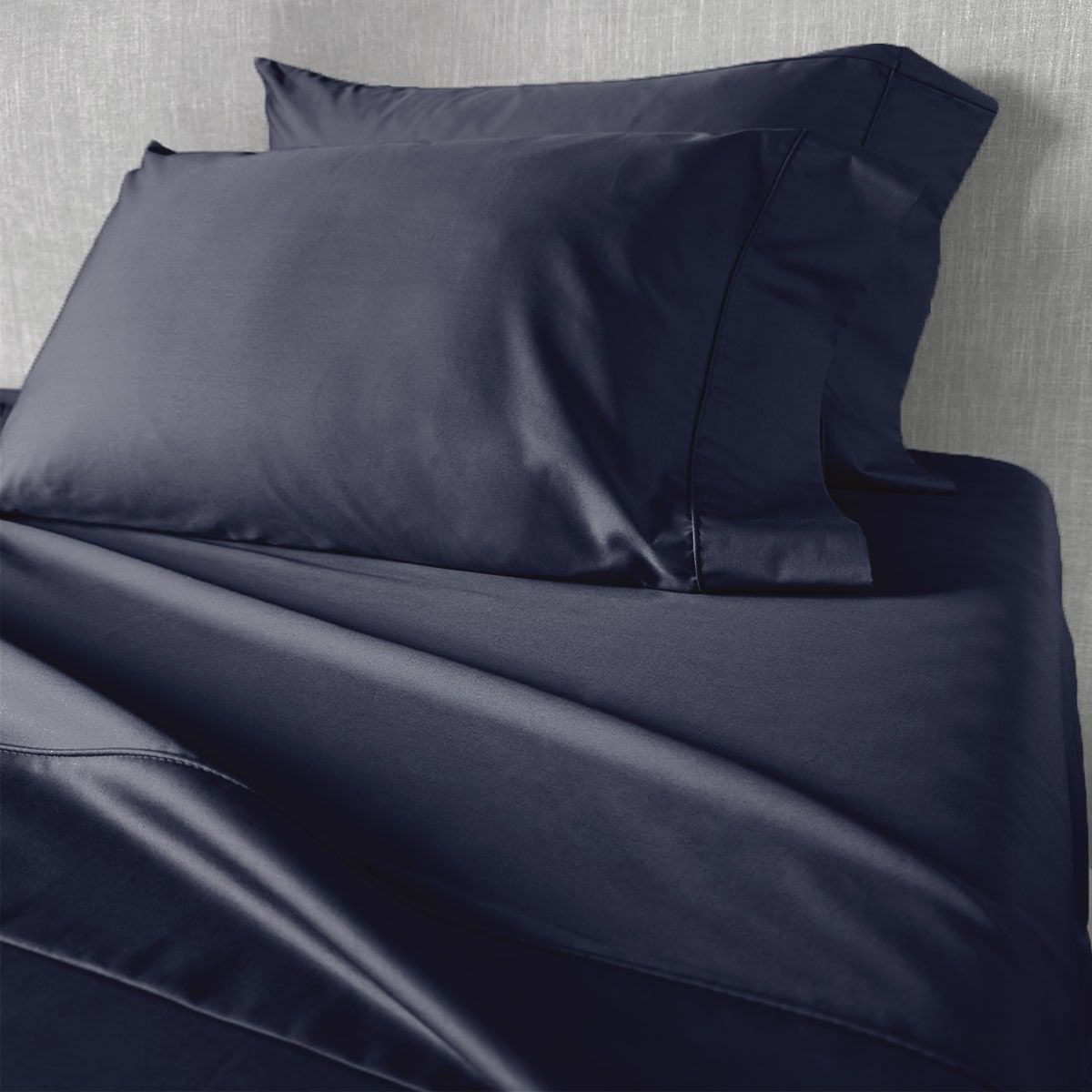 KAMUCHY - Juego de sábanas Polialgodón 200H Azul Navy