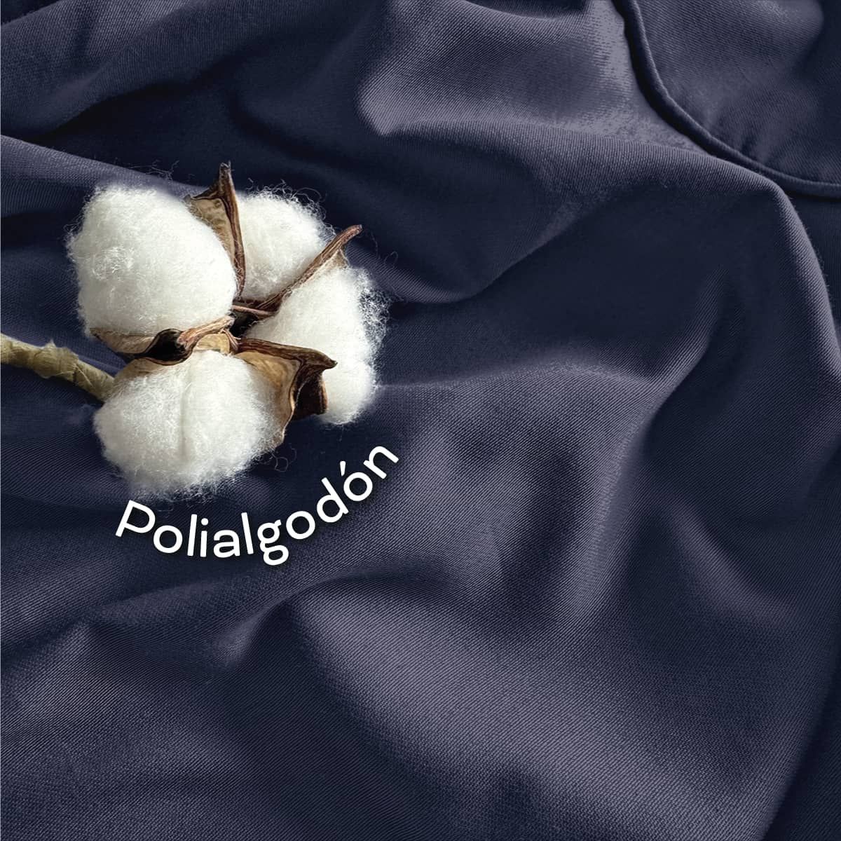 KAMUCHY - Juego de sábanas Polialgodón 200H Azul Navy