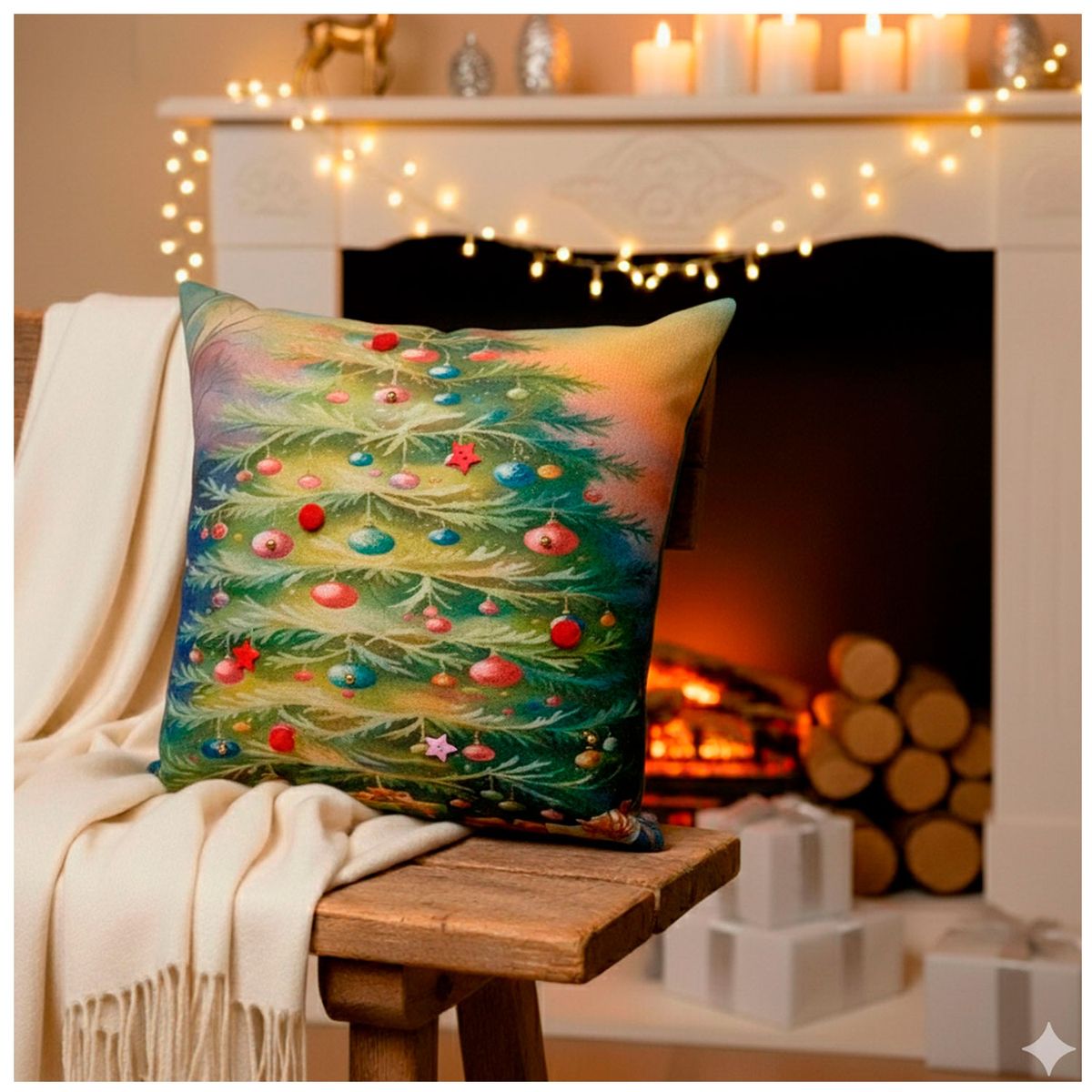 HOMETEX - Cojín Noelly Verdearbol