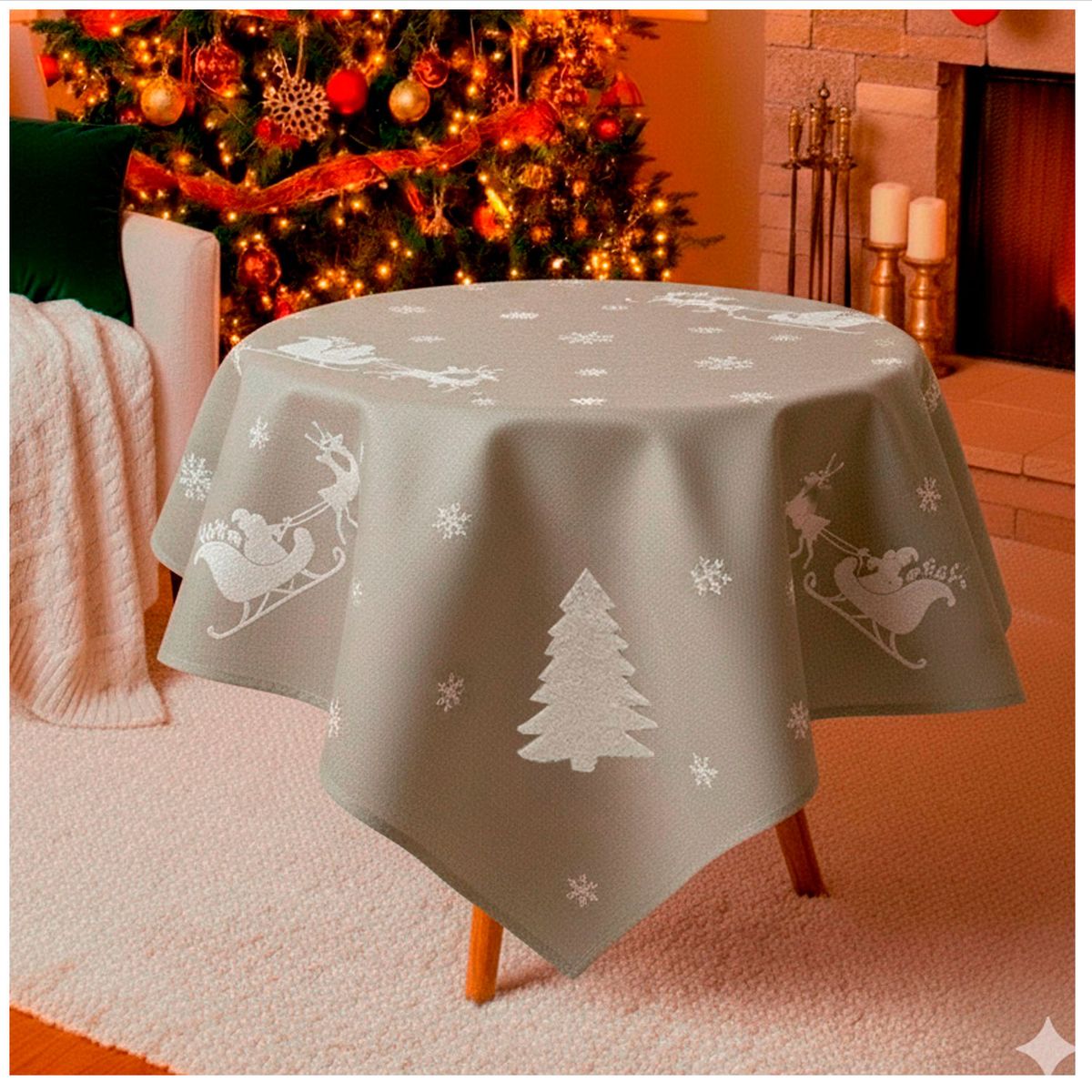 HOMETEX - Carpeta para mesa Boneca gris