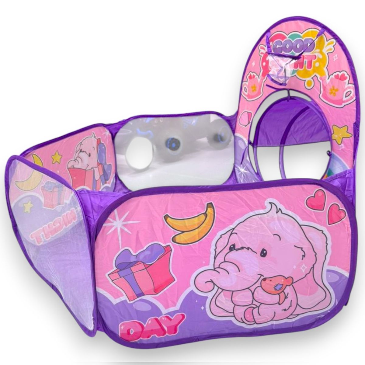 KIDSHOP - Carpa Castillo 3 En 1 + Túnel + Piscina Para Niños Cc-16