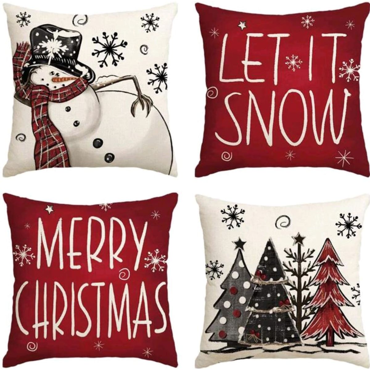 GENERICO - Set x 4 Fundas Cojin Navideño Decoración Navidad 45x45 cm
