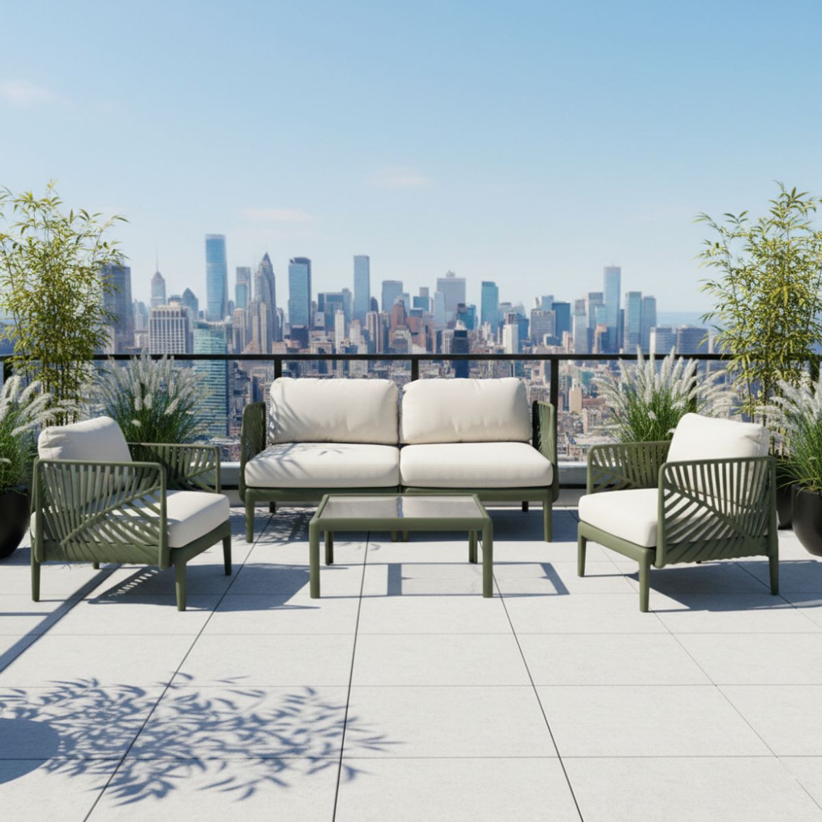 RTA DESIGN - Sala de Exterior Astratto Verde Olivo