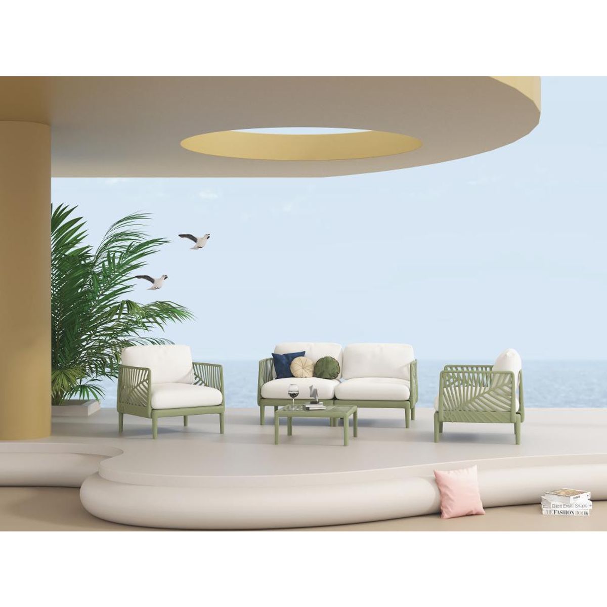 RTA DESIGN - Sala de Exterior Astratto Verde Olivo