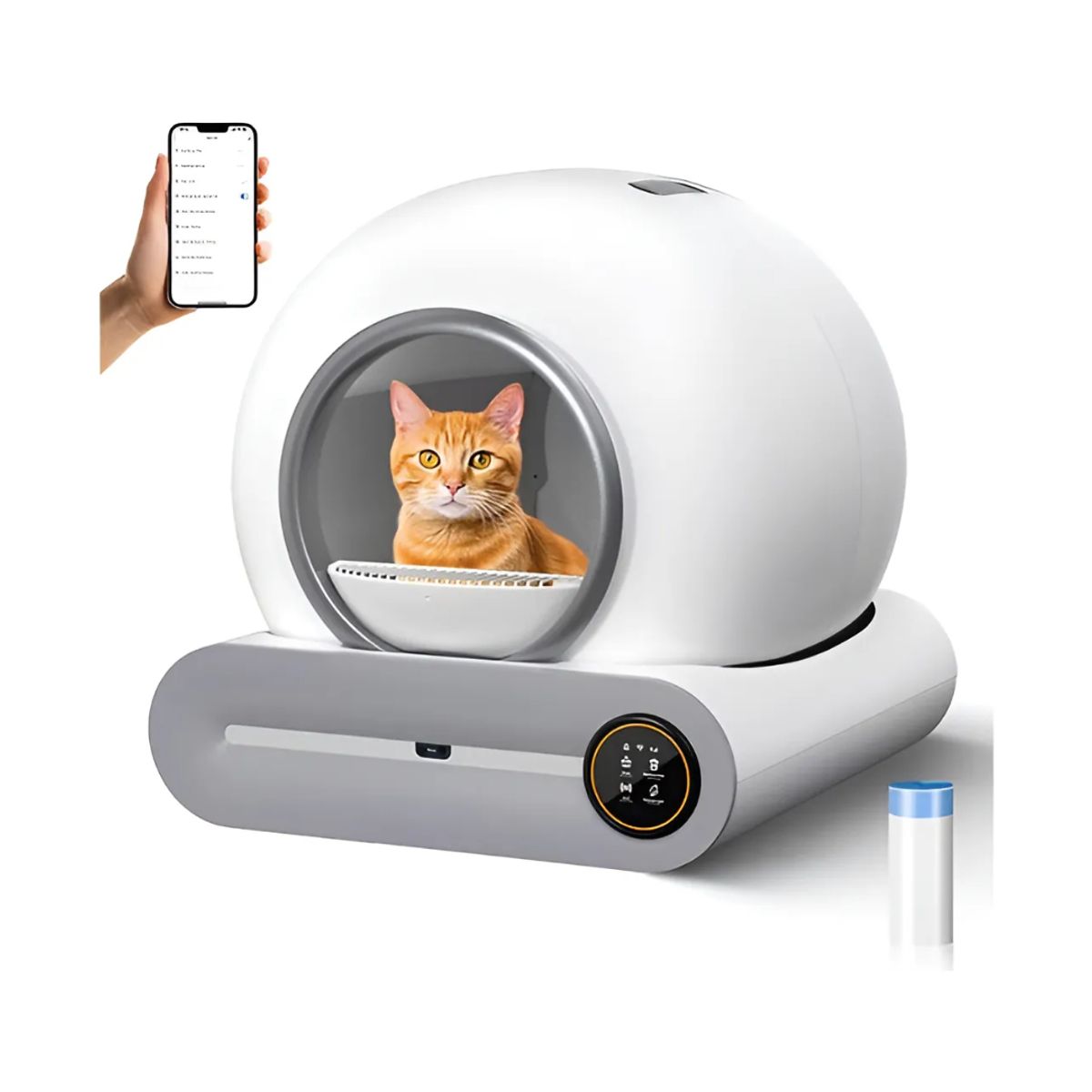 GENERICO - Arenero Automático Para Gatos Con App Y Conexión Wifi Blanco
