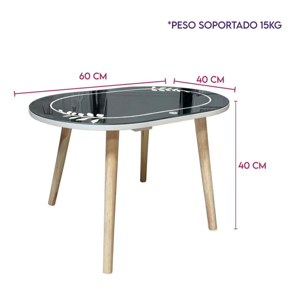 GENERICO - Mesa De Centro Decorativa Con Espejo Y Luz Led Refeva
