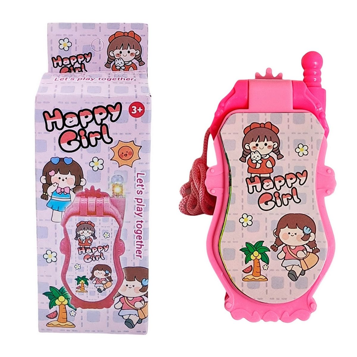 GENERICO - Telefono De Juguete Niñas Felices + Baterias