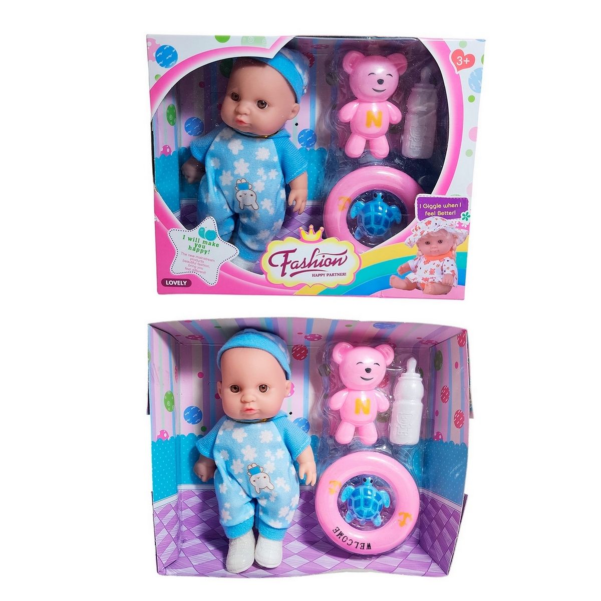 GENERICO - Muneco Bebe Bebote + Flotador Oso Y Tetero Juguete Niñas