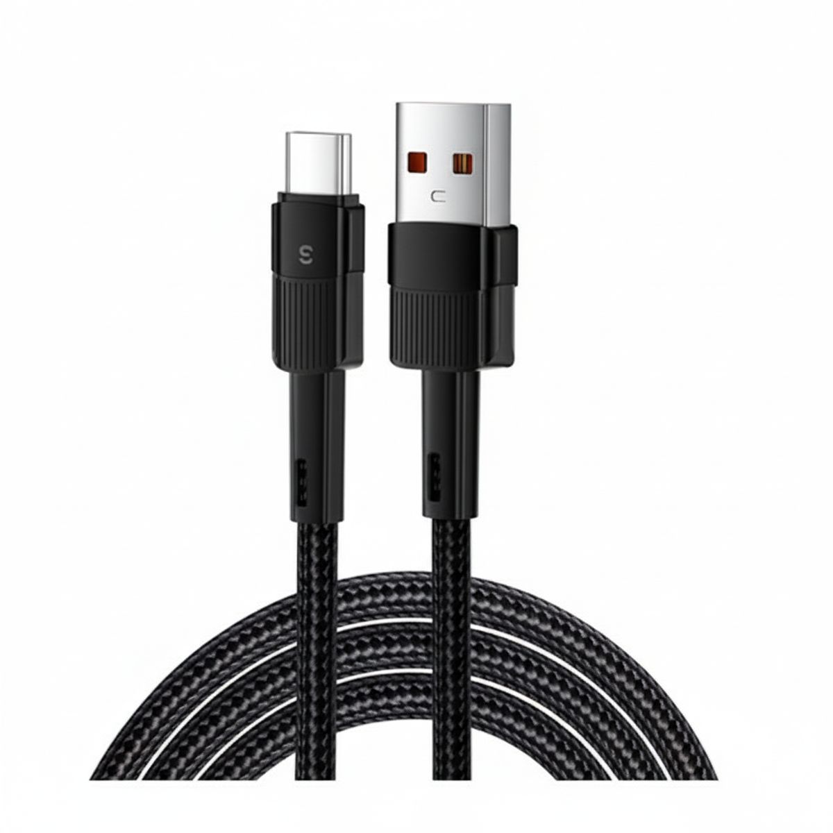 GENERAL - Cable Essager Tipo USB a Tipo C Trenzado Negro 0,5