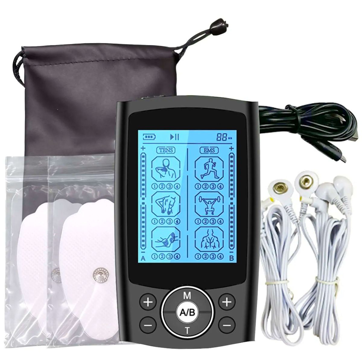 ONE PIXEL - Electroestimulador Electroterapia Muscular Recargable Soporte Almohadillas