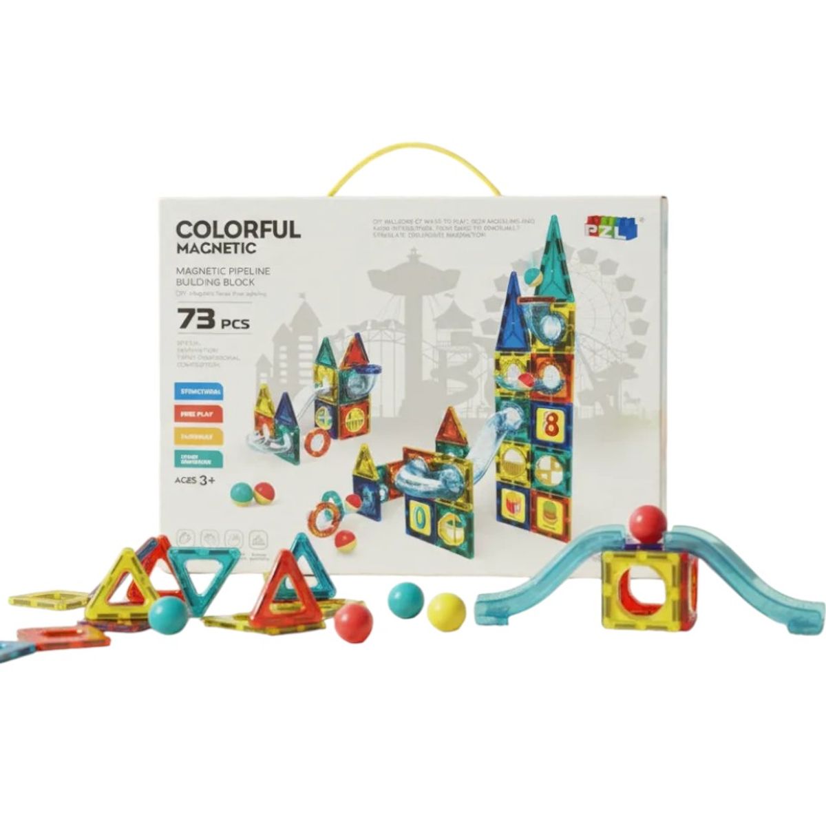 KIDSHOP - Juego Magnético De Construcción 73 Piezas Para Niños Rt-1251