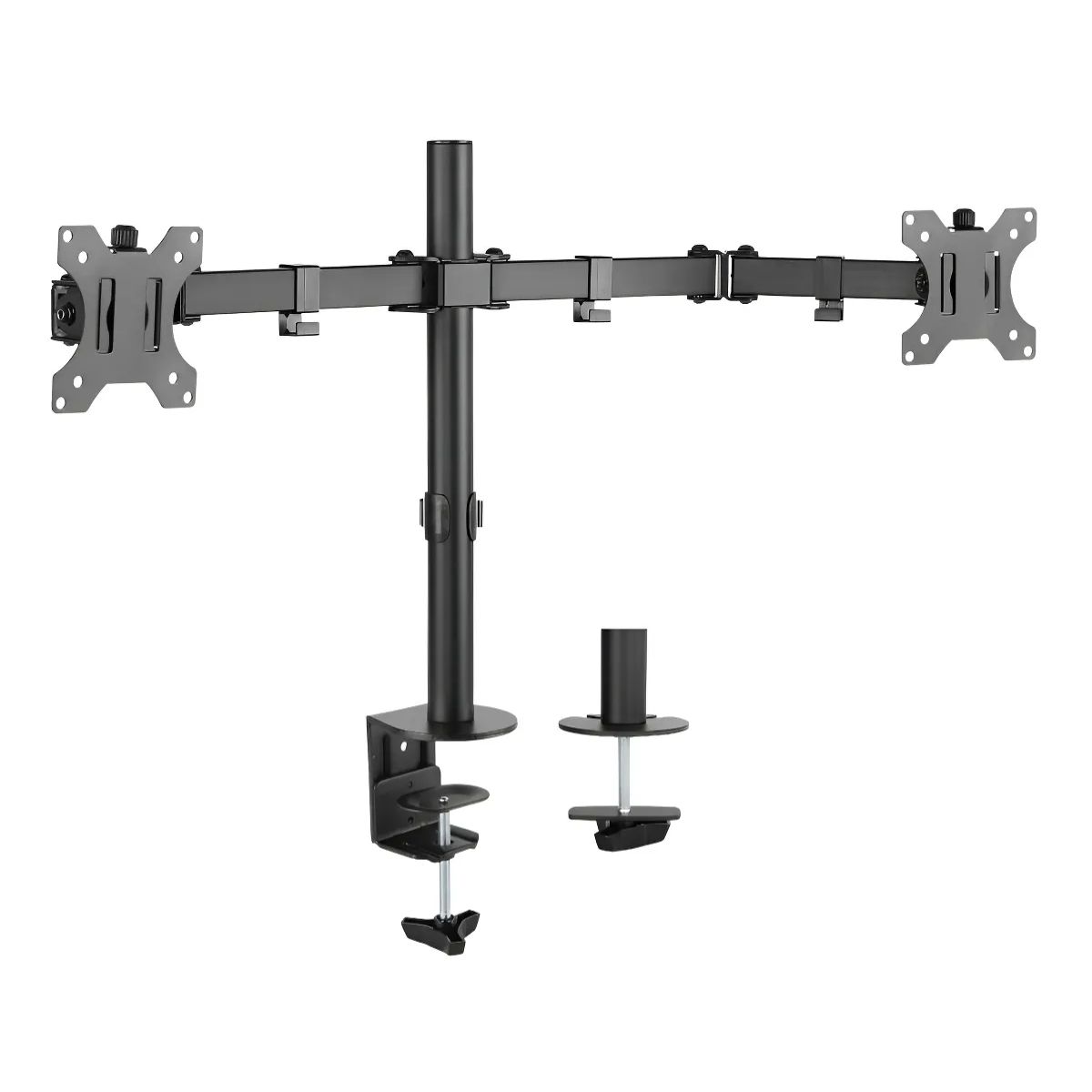 ERGONOMUS - Soporte Brazo Monitor 2 Pantallas LCD LED Para Escritorio Mesa Color Negro 32"