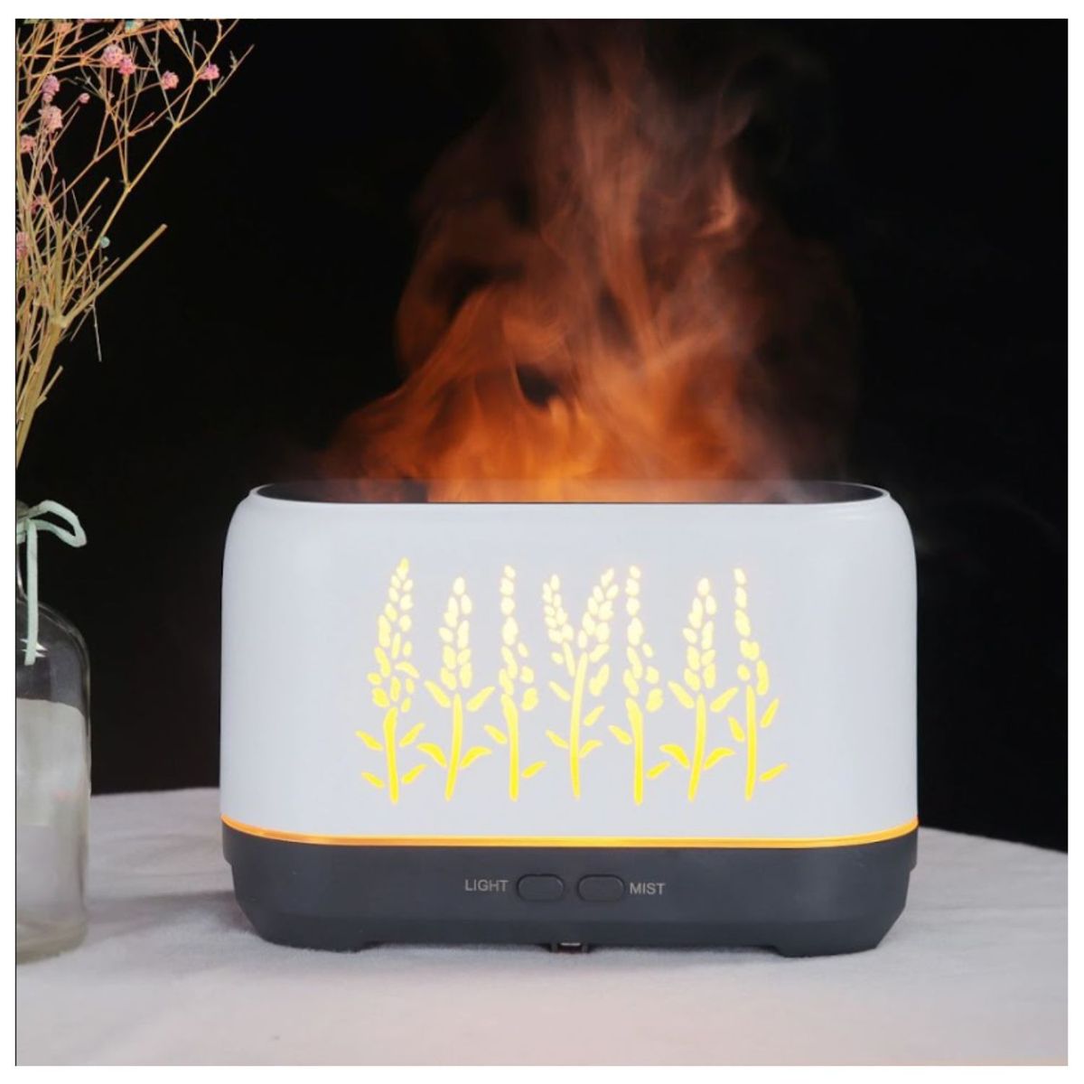 COLME TECHNOLOGY HOME - Difusor De Aromas Humidificador Luz Led Efecto Fuego 200ml