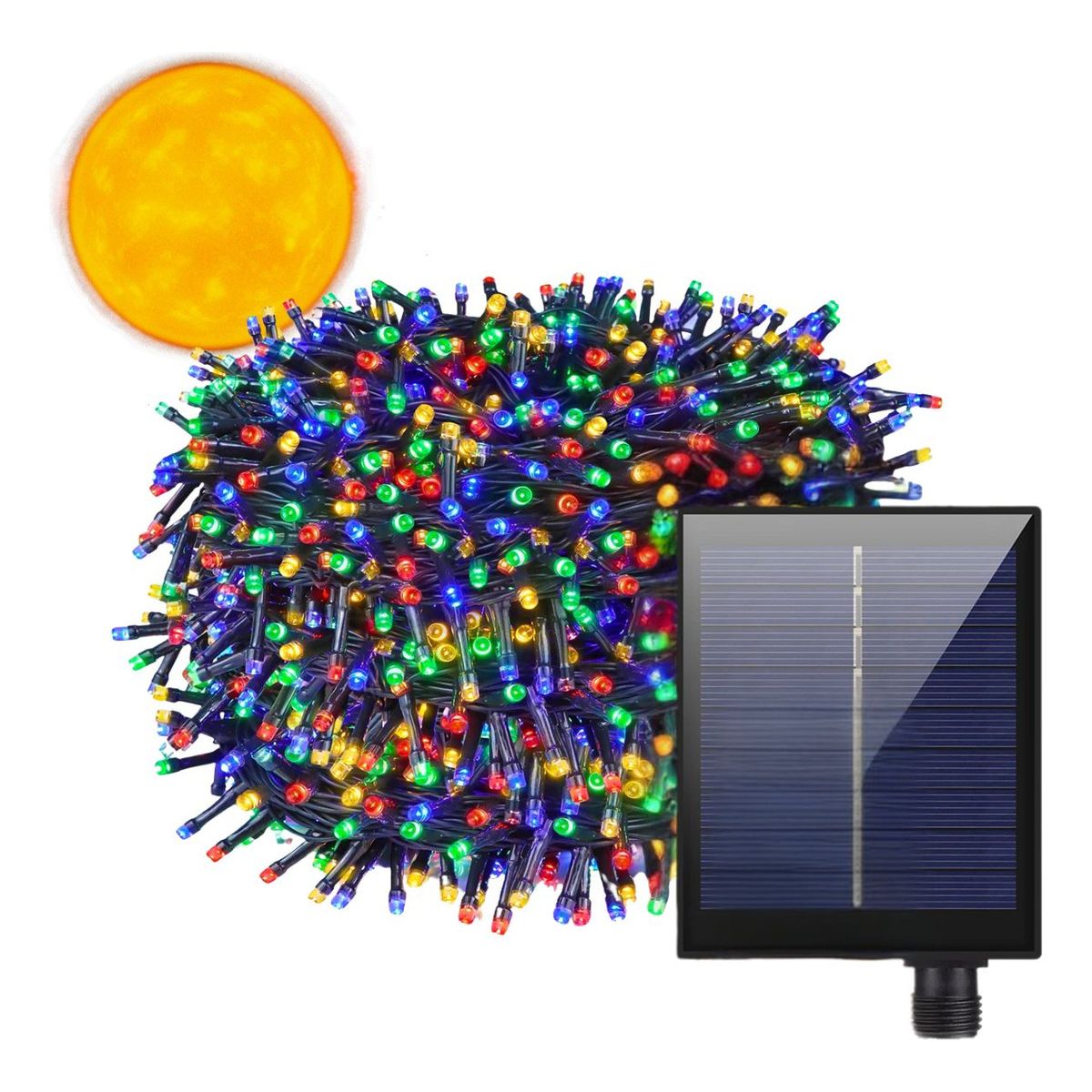 ROUX - Luces Navideñas Solares Exterior 10 Metros - Guirnalda IP66 Multicolor