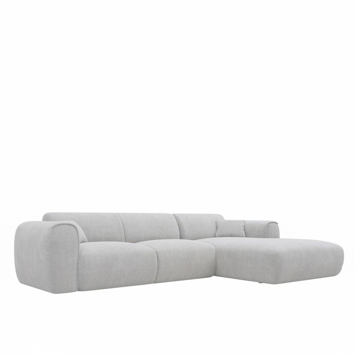 GENERICO - Juego de Sala Moderno en L POGNI GRIS CLARO Sofá en L Moderno 3 Plazas
