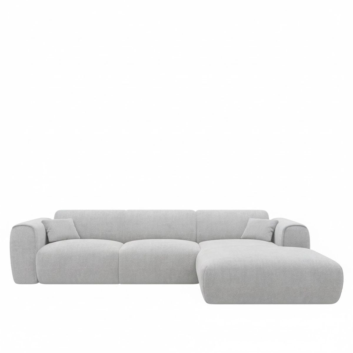 GENERICO - Juego de Sala Moderno en L POGNI GRIS CLARO Sofá en L Moderno 3 Plazas