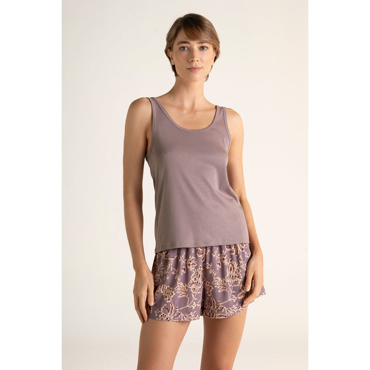 TOUCHE LINGERIE - Pijama short con esqueleto en rib 2506061