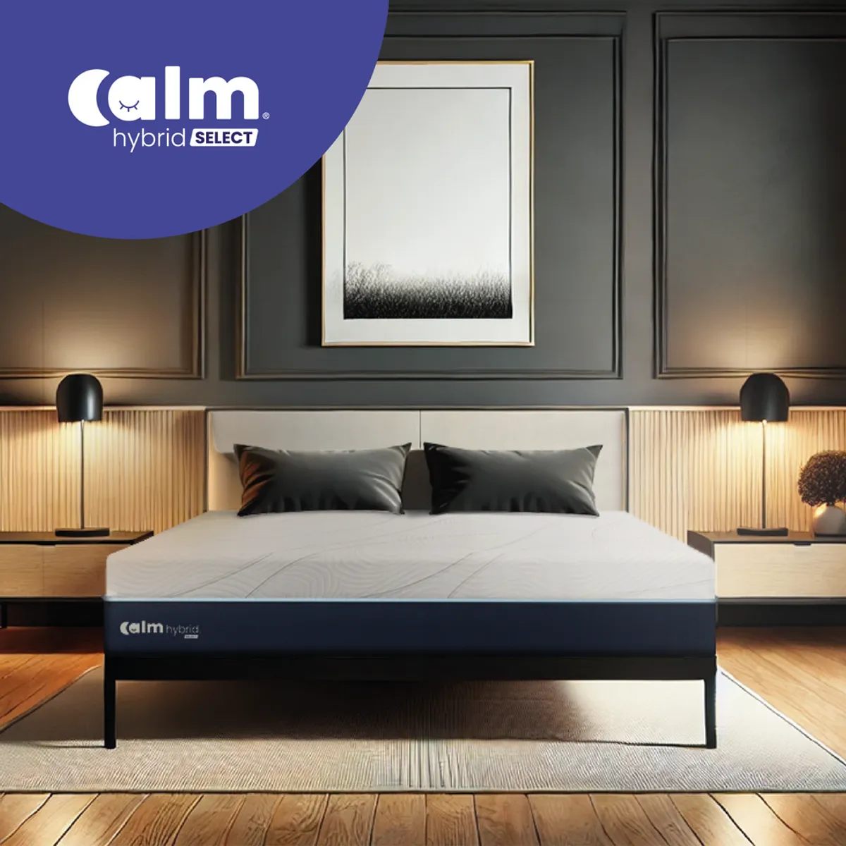CALM - Colchon Calm Hybrid Select Doble + 2 almohadas Memory Foam