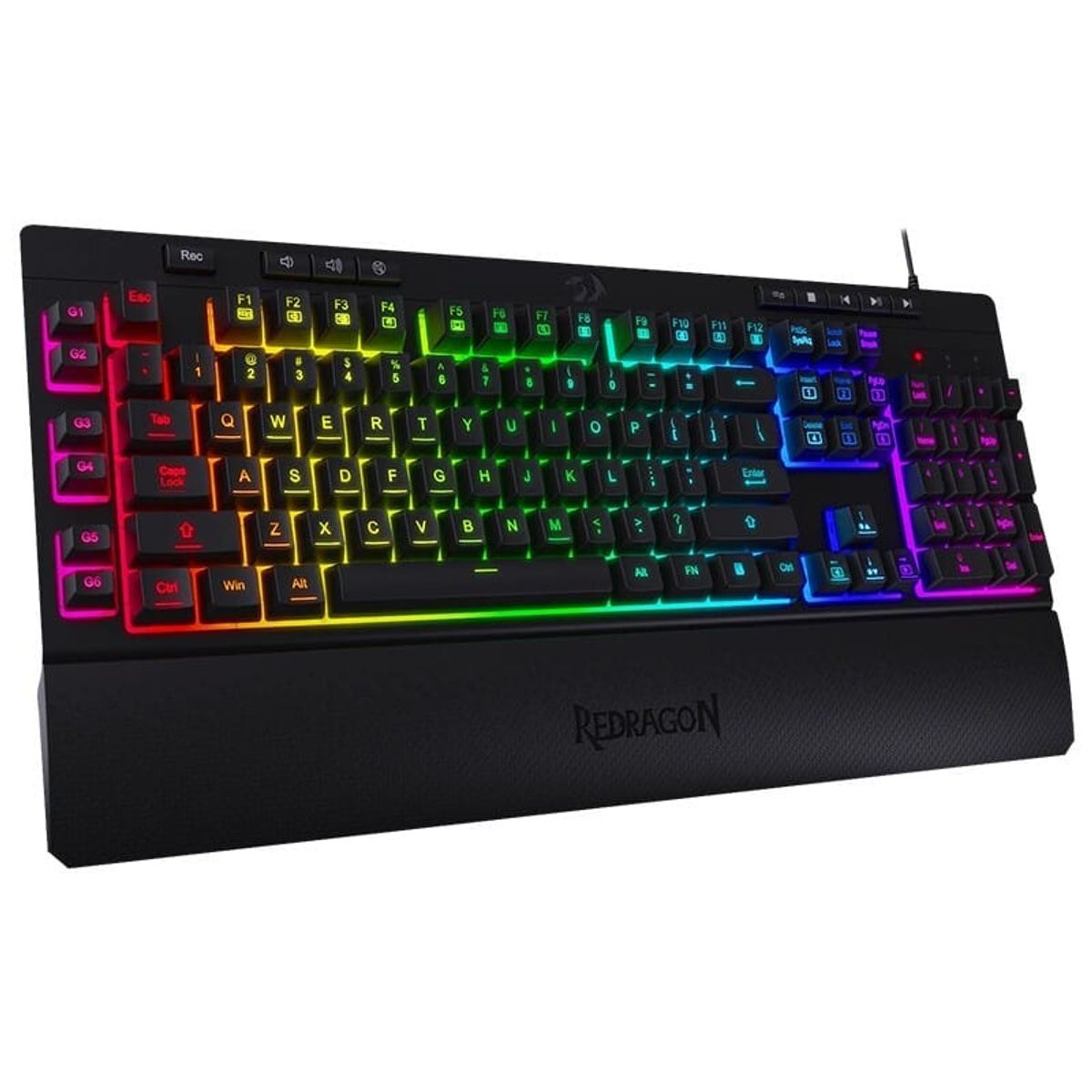 REDRAGON - Teclado gamer redragon shiva K512RGB-SP qwerty esp negro rgb