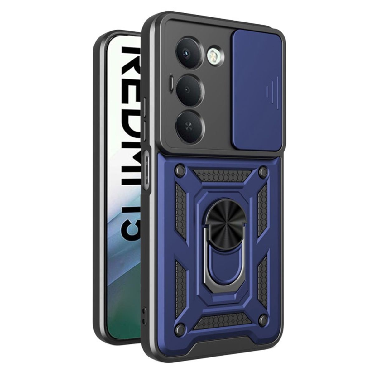 GENERICO - Funda Estuche Case Protector Cámara Slider Compatible Xiaomi Redmi 15 4G Azul